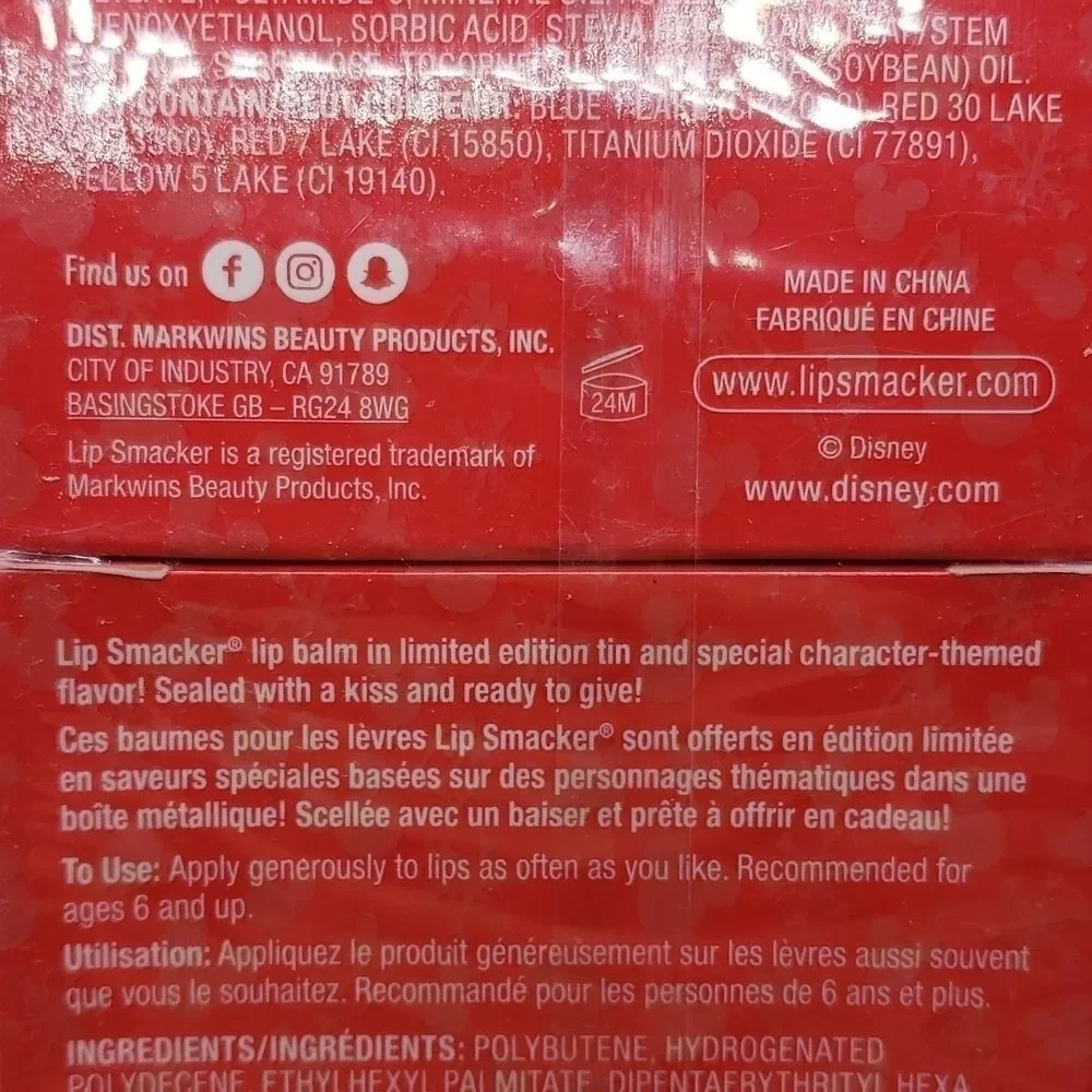 LIP Smacker Disney Holiday Collecor Edition